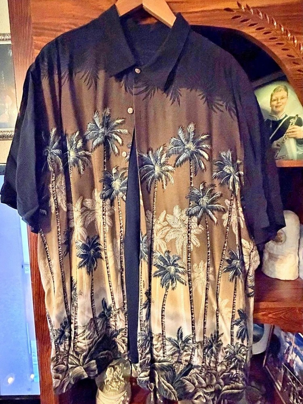 Batik Bay Palm Tree Button Down Shirt XXL